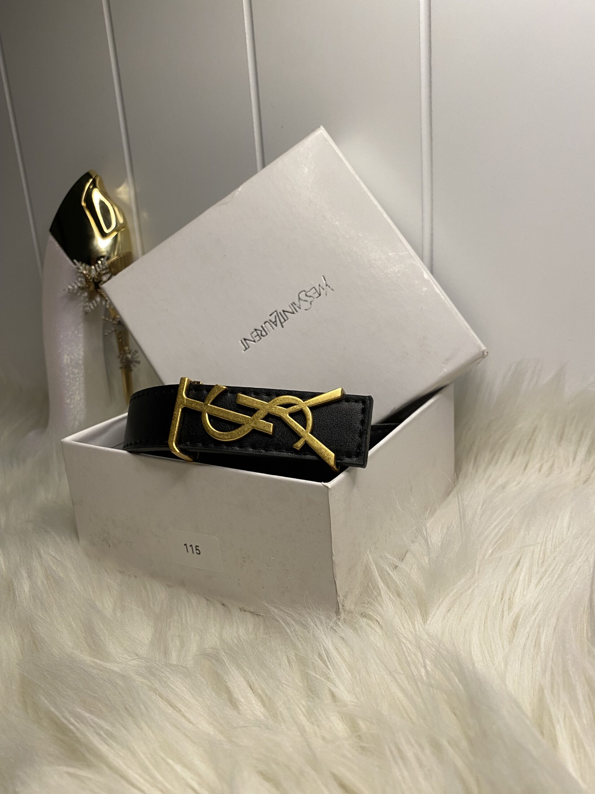 IMG_0808 حزام YSL رفيع شامل علبه - الصورة 1