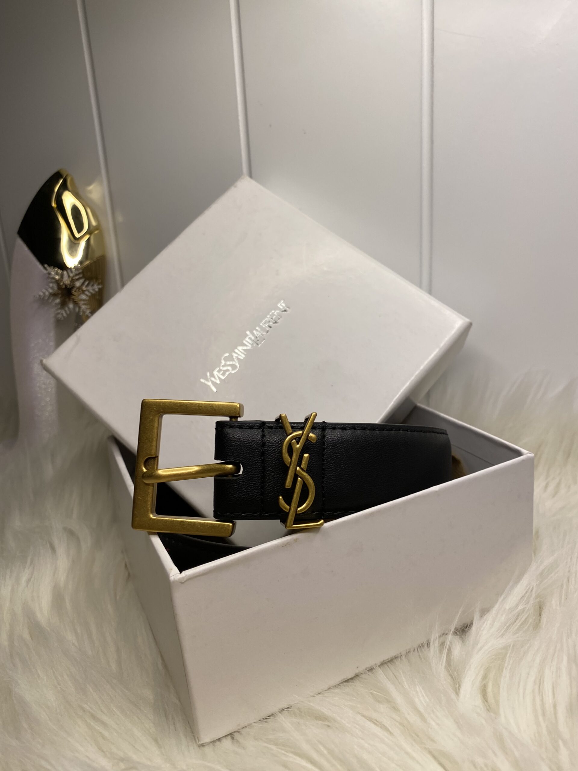 IMG_0811 حزام YSL رفيع شامل علبه - الصورة 1