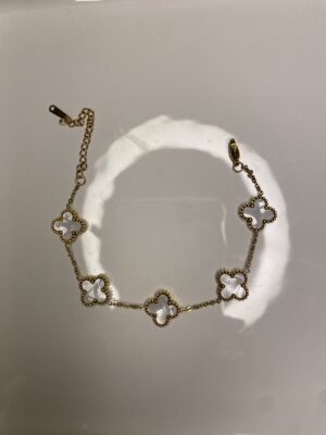 اسواره فانكليف ابيض ذهبي